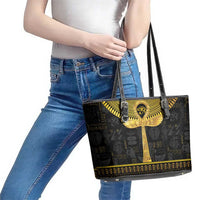The Ankh Egyptian Hieroglyphs Leather Tote Bag - Wonder Print Shop