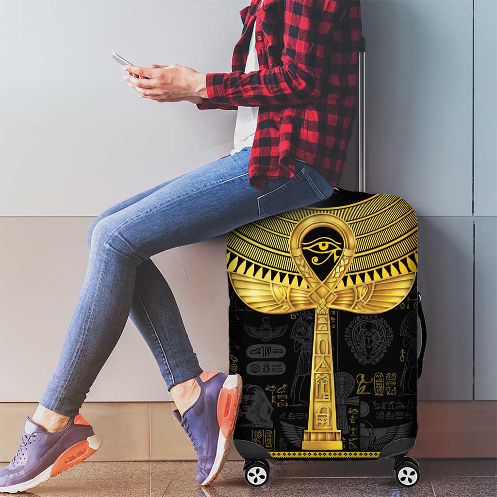 The Ankh Egyptian Hieroglyphs Luggage Cover - Wonder Print Shop