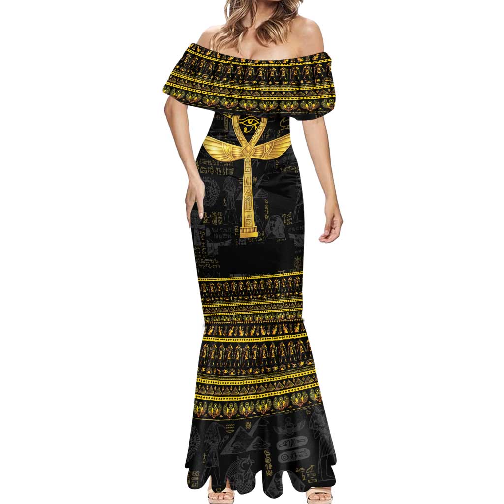 The Ankh Egyptian Hieroglyphs Mermaid Dress - Wonder Print Shop
