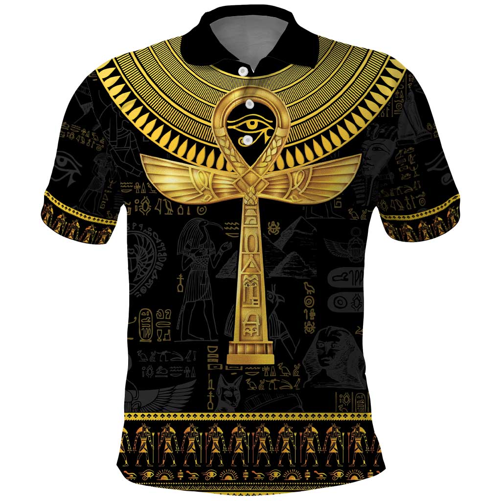 The Ankh Egyptian Hieroglyphs Polo Shirt - Wonder Print Shop