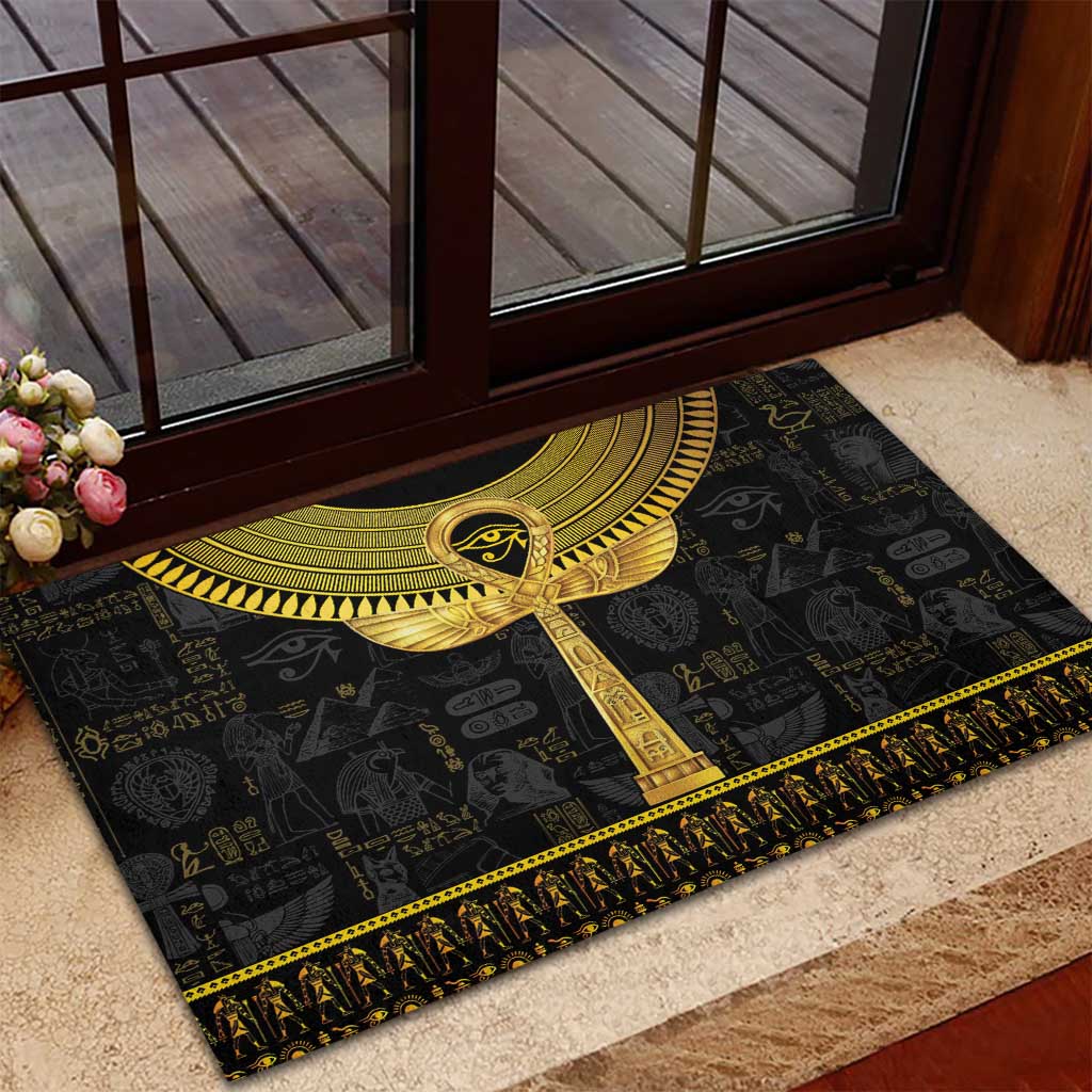 The Ankh Egyptian Hieroglyphs Rubber Doormat - Wonder Print Shop