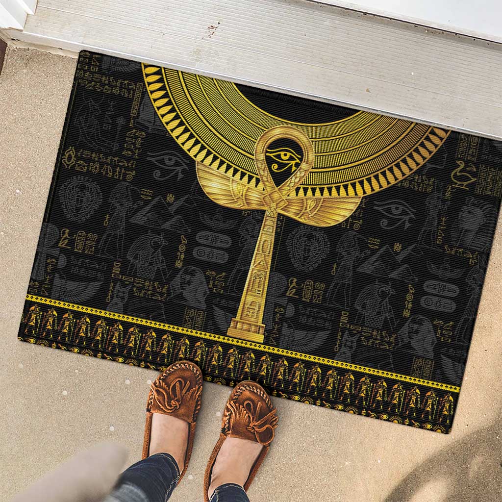 The Ankh Egyptian Hieroglyphs Rubber Doormat - Wonder Print Shop
