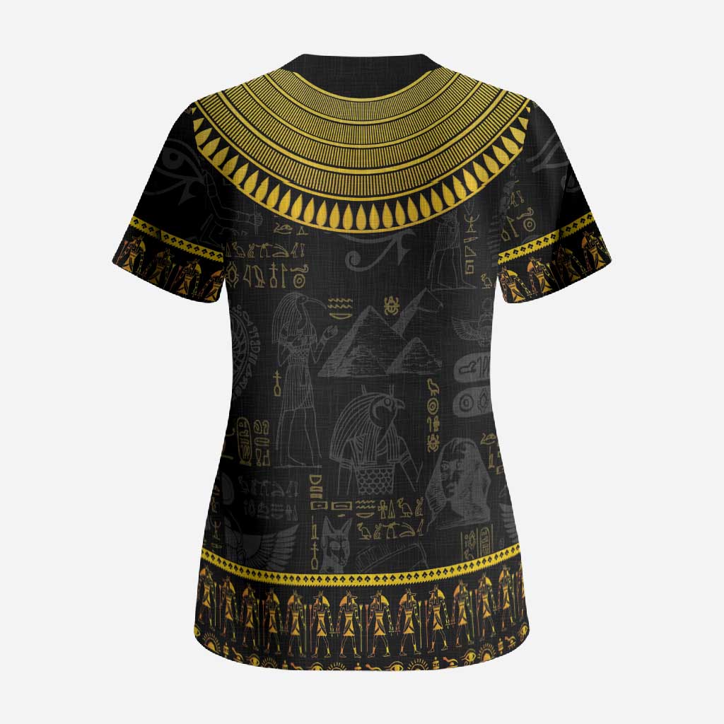 The Ankh Egyptian Hieroglyphs Scrub Top