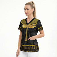 The Ankh Egyptian Hieroglyphs Scrub Top