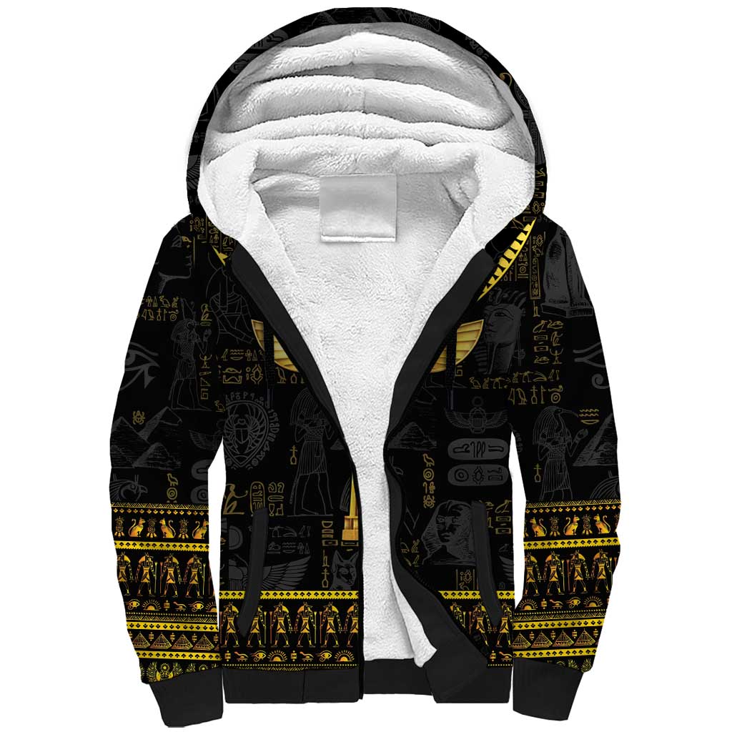 The Ankh Egyptian Hieroglyphs Sherpa Hoodie - Wonder Print Shop