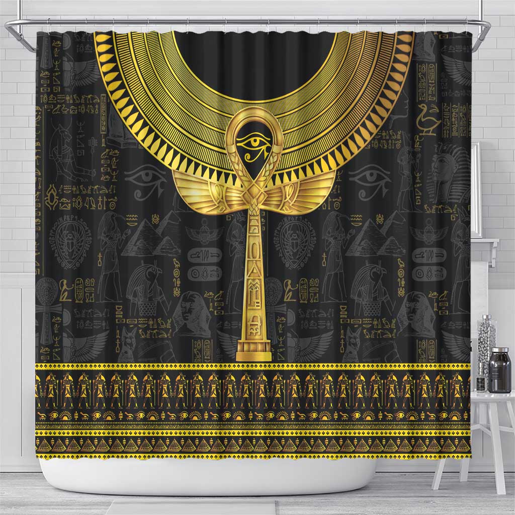 The Ankh Egyptian Hieroglyphs Shower Curtain LT9