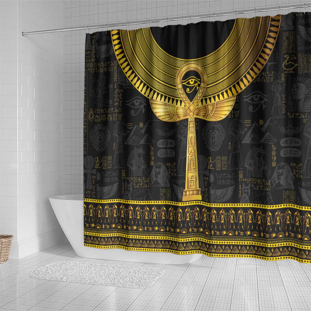 The Ankh Egyptian Hieroglyphs Shower Curtain LT9