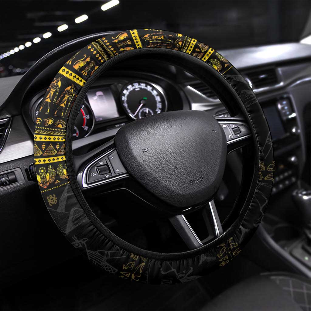 The Ankh Egyptian Hieroglyphs Steering Wheel Cover - Wonder Print Shop