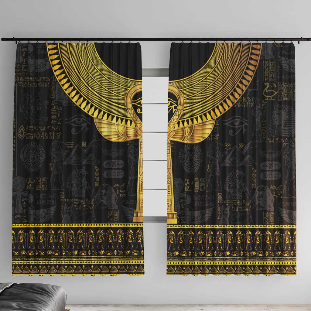 The Ankh Egyptian Hieroglyphs Window Curtain - Wonder Print Shop