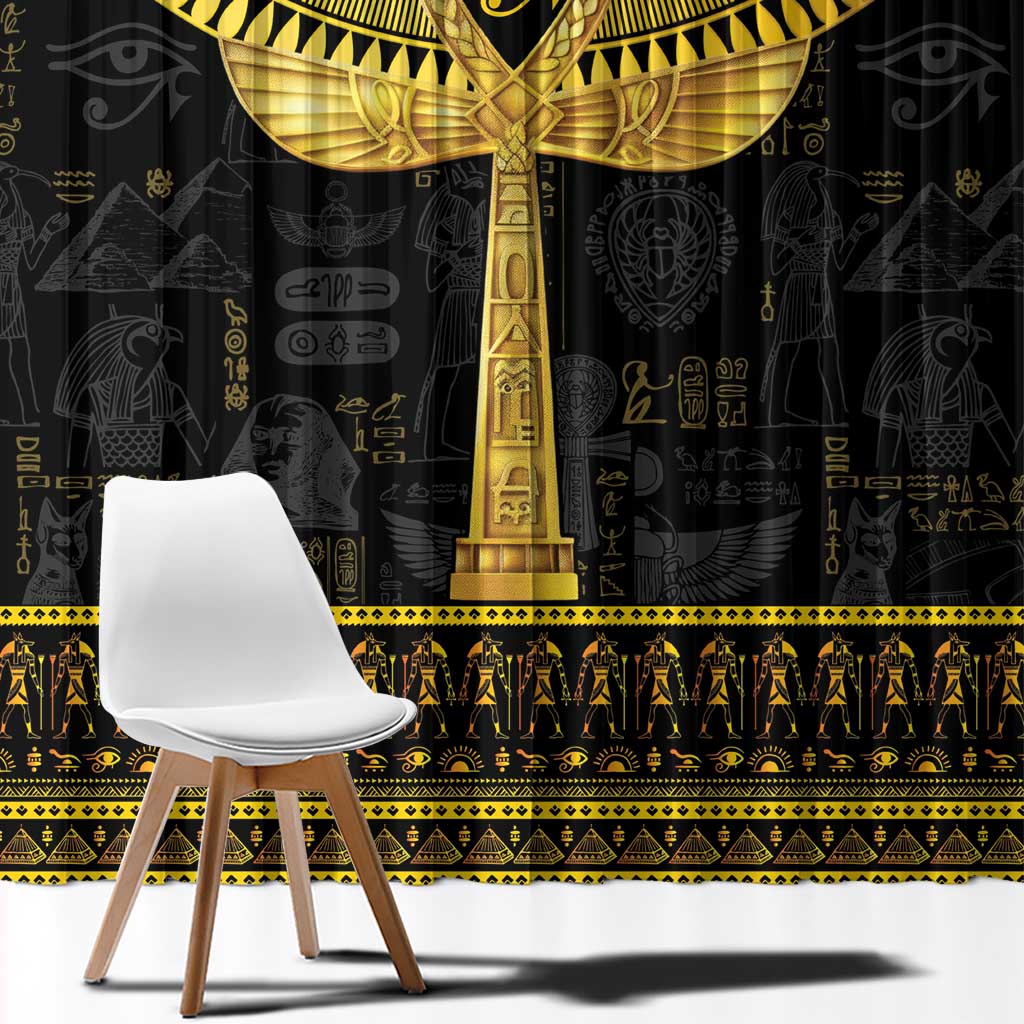 The Ankh Egyptian Hieroglyphs Window Curtain - Wonder Print Shop
