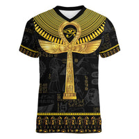 The Ankh Egyptian Hieroglyphs Women V-Neck T-Shirt - Wonder Print Shop