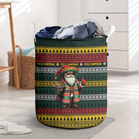 Mexican Santa Sombrero Laundry Basket Feliz Navidad Mexico - Wonder Print Shop