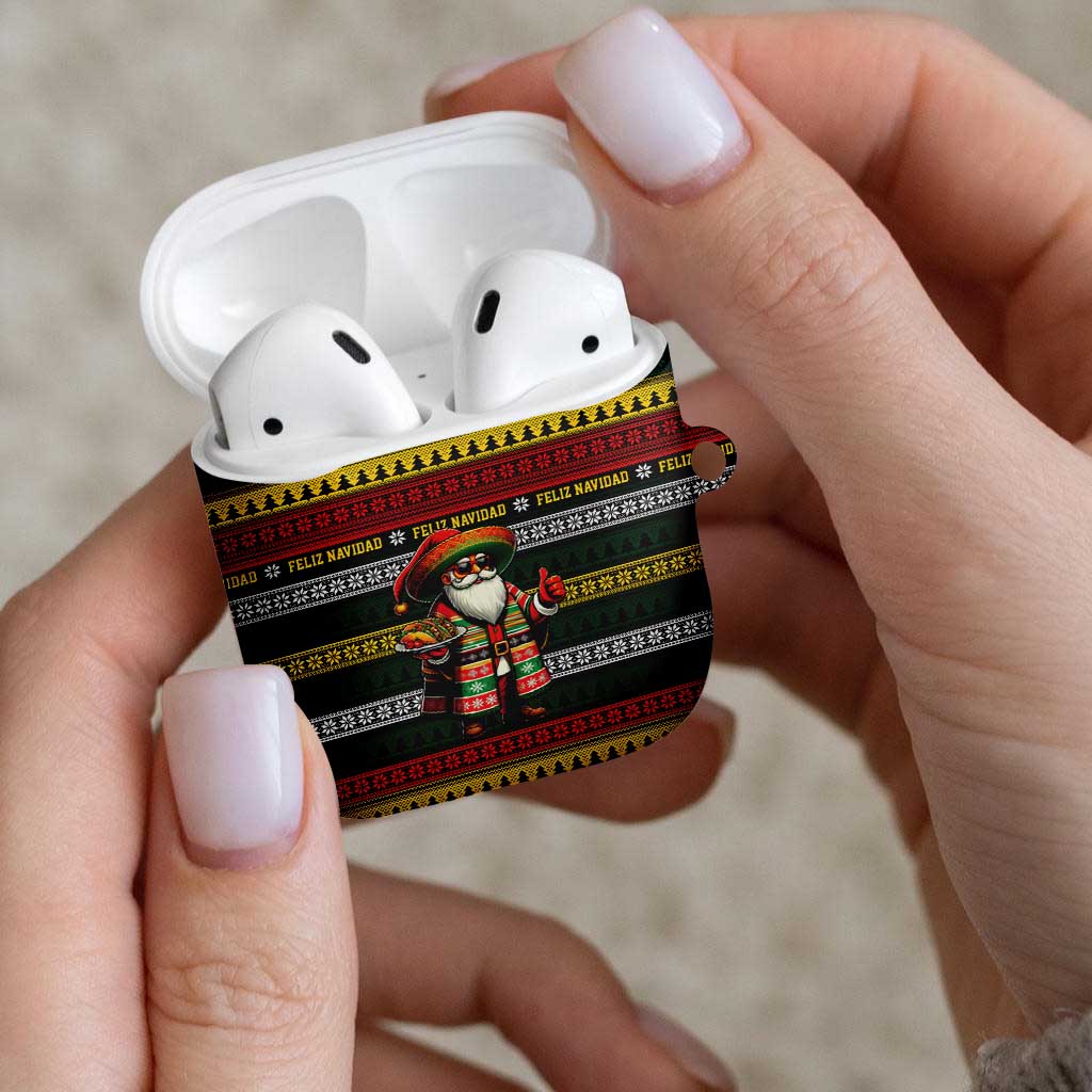 Mexican Santa Sombrero AirPods Case Feliz Navidad Mexico - Wonder Print Shop