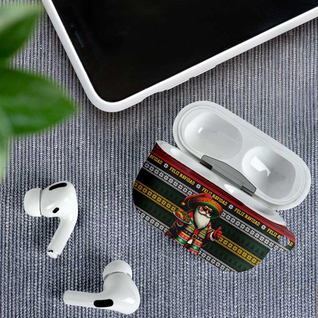 Mexican Santa Sombrero AirPods Case Feliz Navidad Mexico - Wonder Print Shop