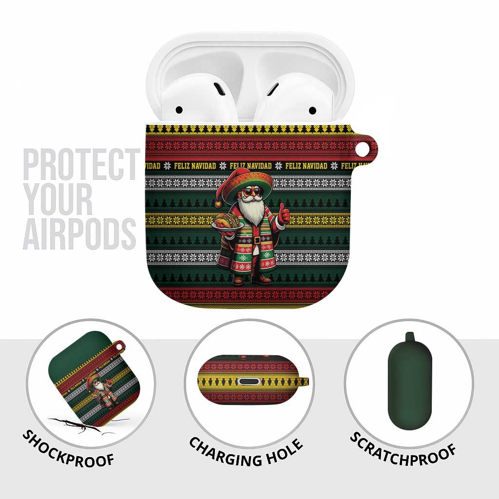 Mexican Santa Sombrero AirPods Case Feliz Navidad Mexico - Wonder Print Shop