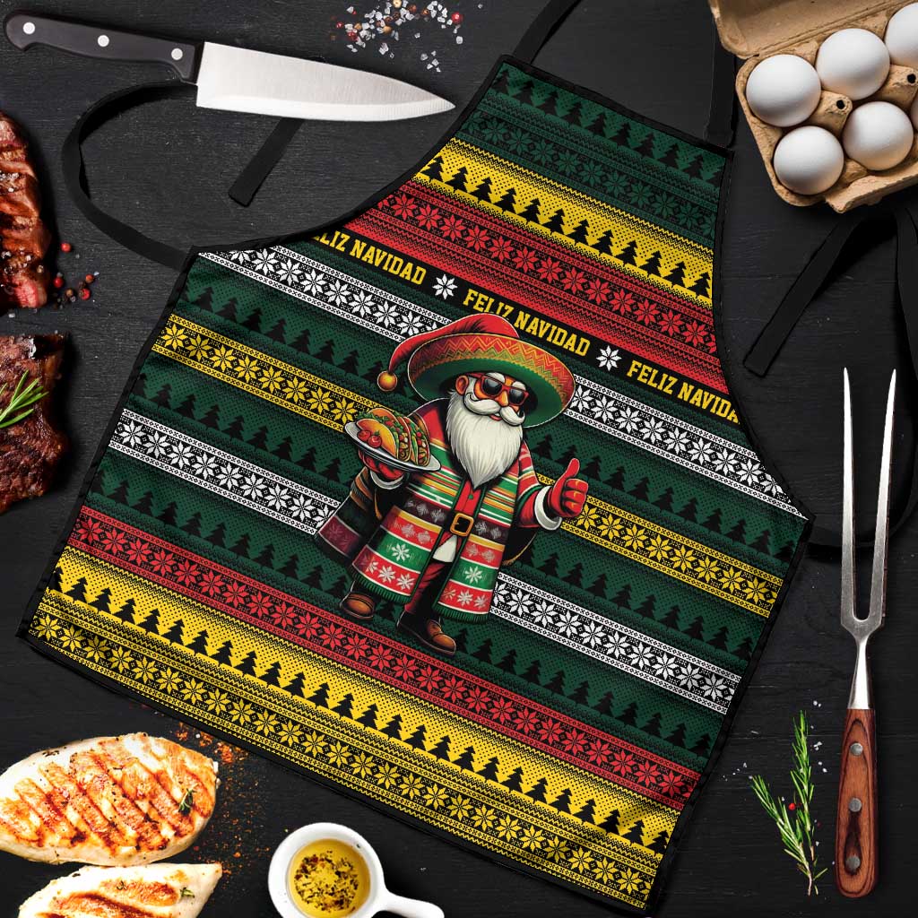 Mexican Santa Sombrero Apron Feliz Navidad Mexico - Wonder Print Shop