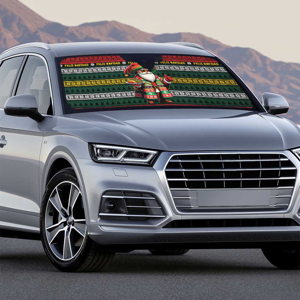 Mexican Santa Sombrero Auto Sun Shade Feliz Navidad Mexico - Wonder Print Shop
