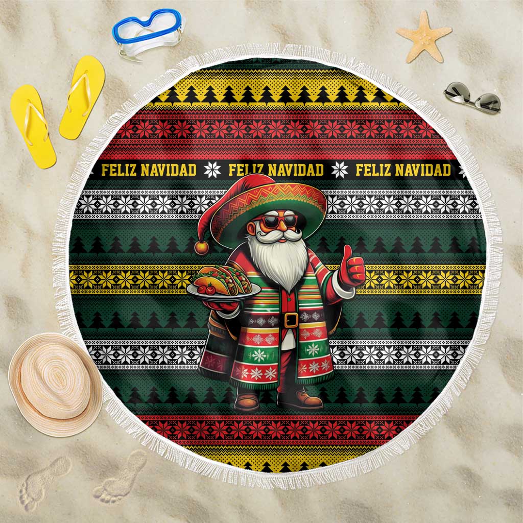 Mexican Santa Sombrero Beach Blanket Feliz Navidad Mexico - Wonder Print Shop