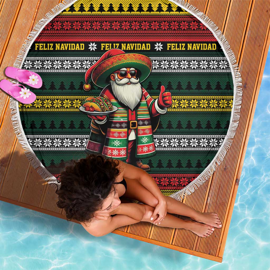 Mexican Santa Sombrero Beach Blanket Feliz Navidad Mexico - Wonder Print Shop