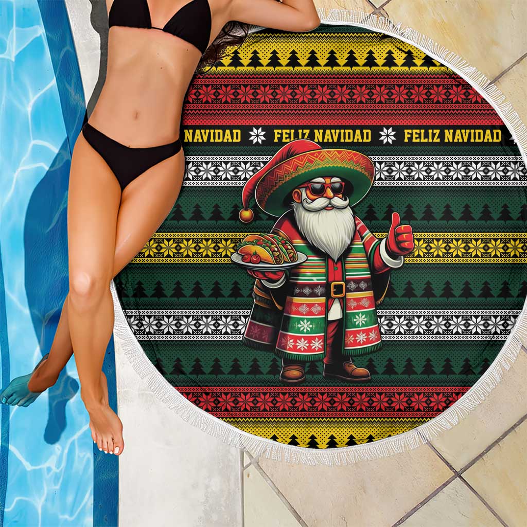 Mexican Santa Sombrero Beach Blanket Feliz Navidad Mexico - Wonder Print Shop