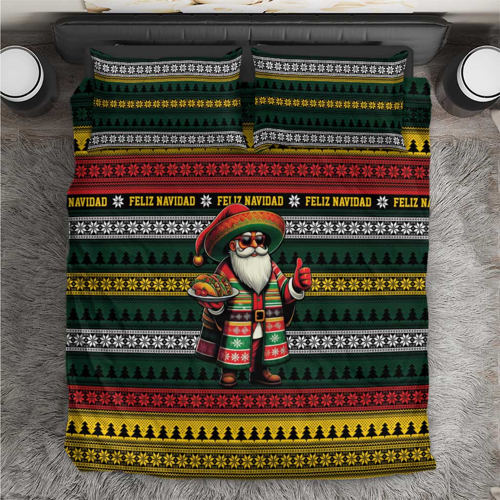 Mexican Santa Sombrero Bedding Set Feliz Navidad Mexico - Wonder Print Shop