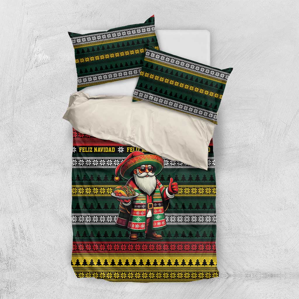 Mexican Santa Sombrero Bedding Set Feliz Navidad Mexico - Wonder Print Shop