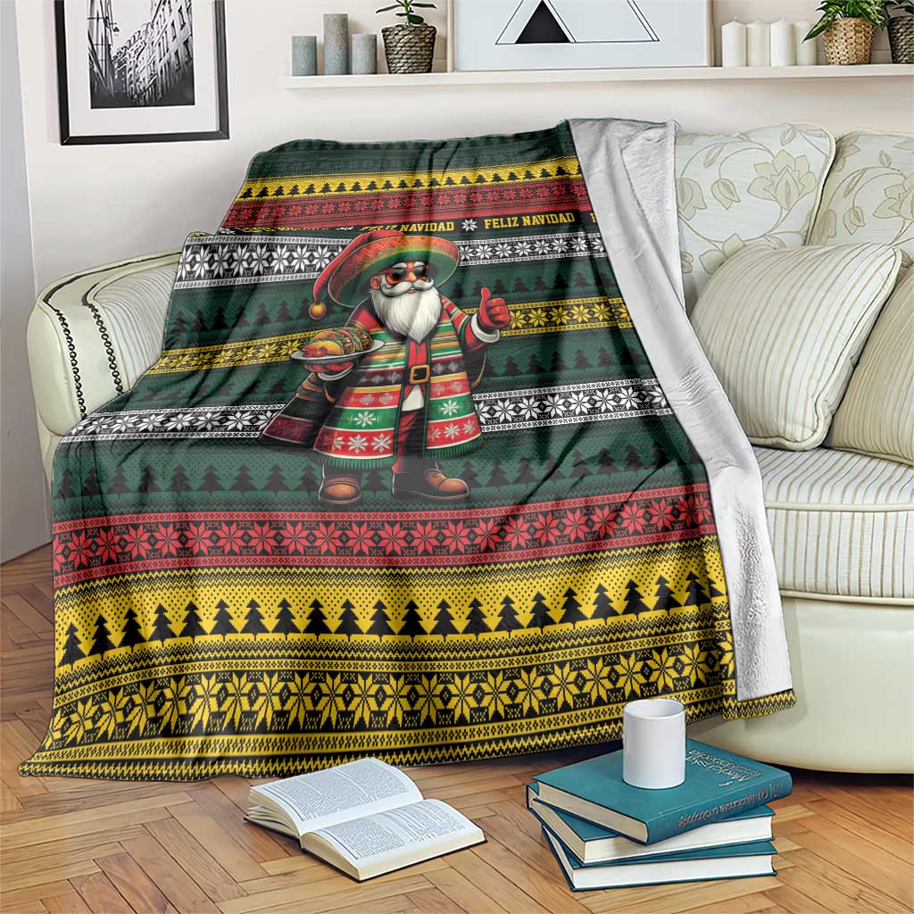 Mexican Santa Sombrero Blanket Feliz Navidad Mexico - Wonder Print Shop