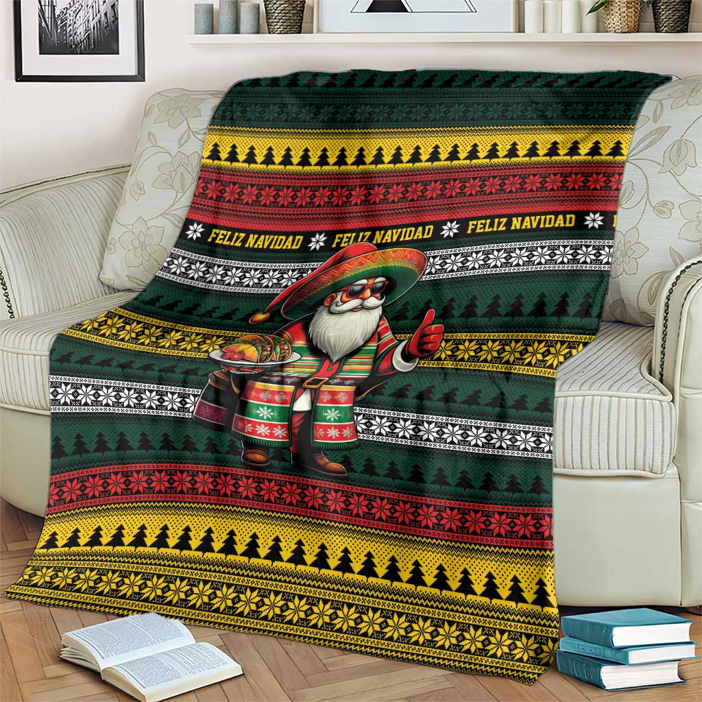 Mexican Santa Sombrero Blanket Feliz Navidad Mexico - Wonder Print Shop
