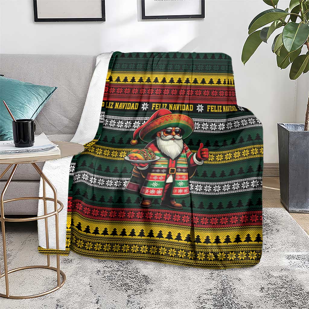 Mexican Santa Sombrero Blanket Feliz Navidad Mexico - Wonder Print Shop
