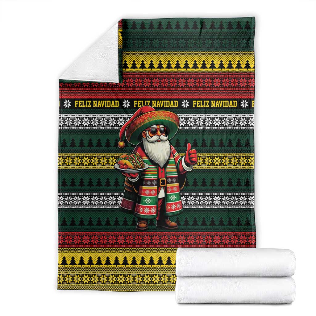 Mexican Santa Sombrero Blanket Feliz Navidad Mexico - Wonder Print Shop