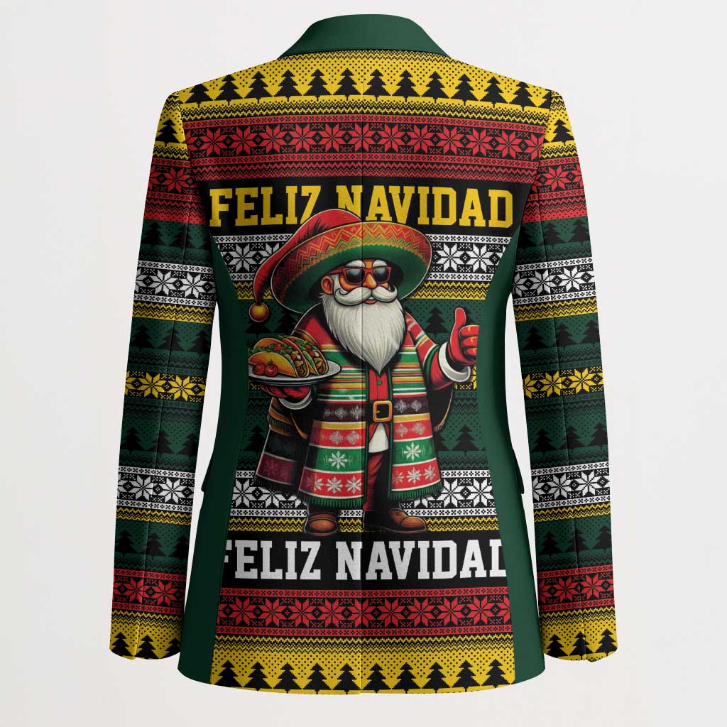 Mexican Santa Sombrero Blazer Feliz Navidad Mexico - Wonder Print Shop