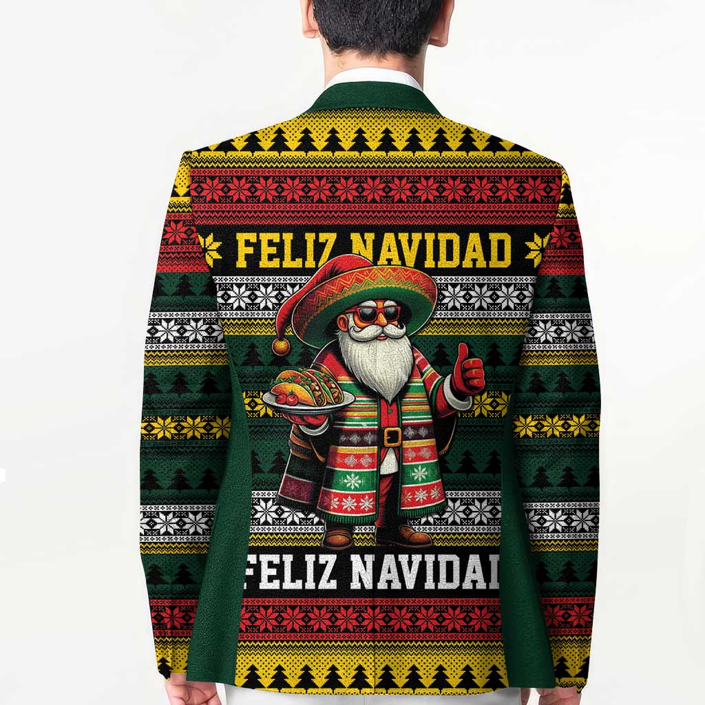 Mexican Santa Sombrero Blazer Feliz Navidad Mexico - Wonder Print Shop