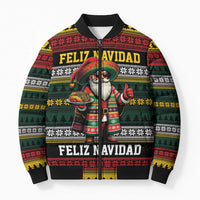 Mexican Santa Sombrero Bomber Puffer Jacket Feliz Navidad Mexico - Wonder Print Shop