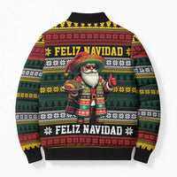 Mexican Santa Sombrero Bomber Puffer Jacket Feliz Navidad Mexico - Wonder Print Shop