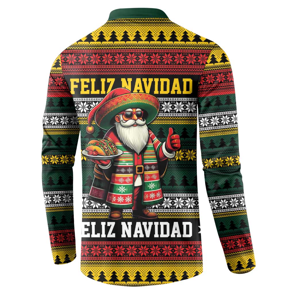 Mexican Santa Sombrero Button Sweatshirt Feliz Navidad Mexico - Wonder Print Shop