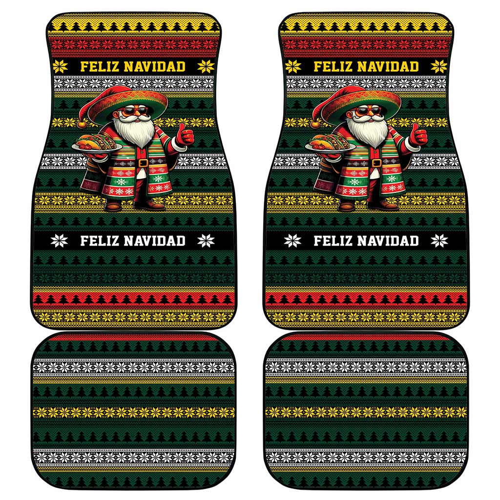 Mexican Santa Sombrero Car Mats Feliz Navidad Mexico - Wonder Print Shop