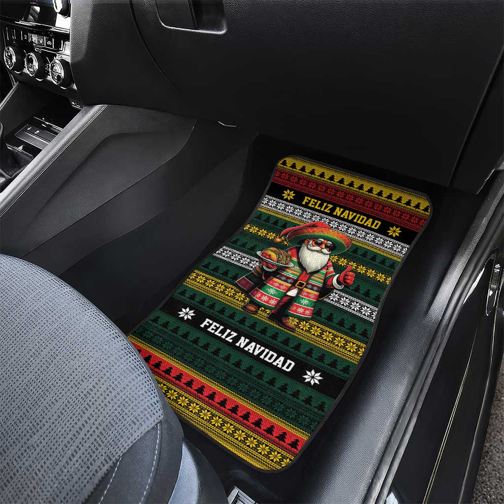 Mexican Santa Sombrero Car Mats Feliz Navidad Mexico - Wonder Print Shop