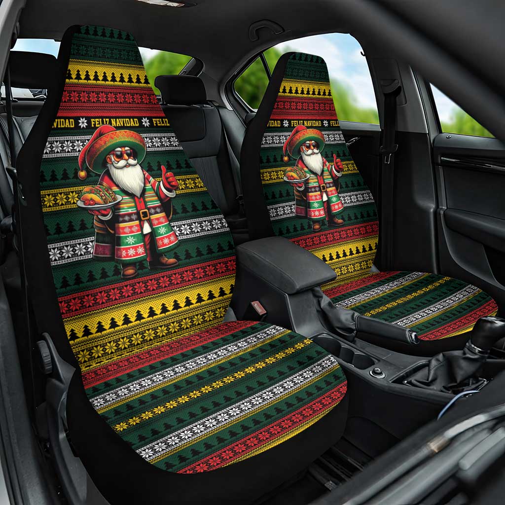 Mexican Santa Sombrero Car Seat Cover Feliz Navidad Mexico - Wonder Print Shop
