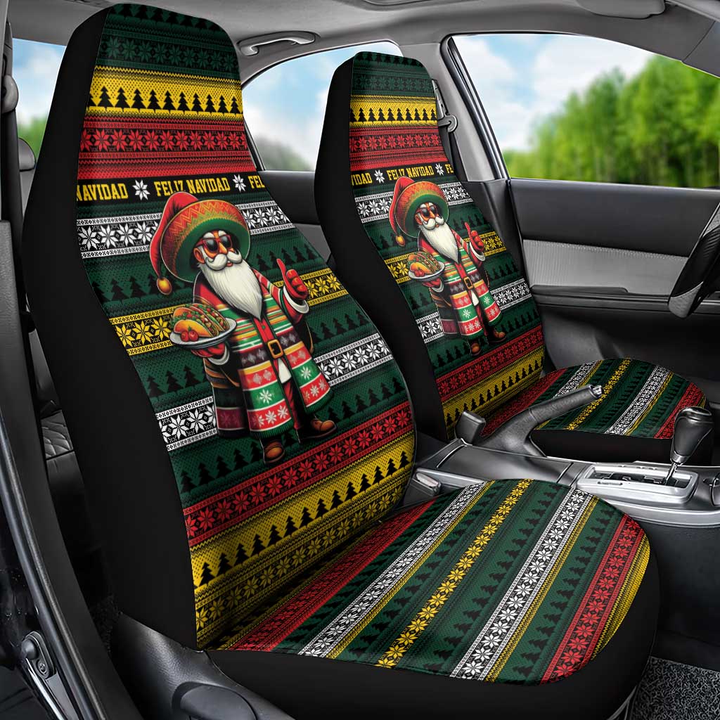 Mexican Santa Sombrero Car Seat Cover Feliz Navidad Mexico - Wonder Print Shop