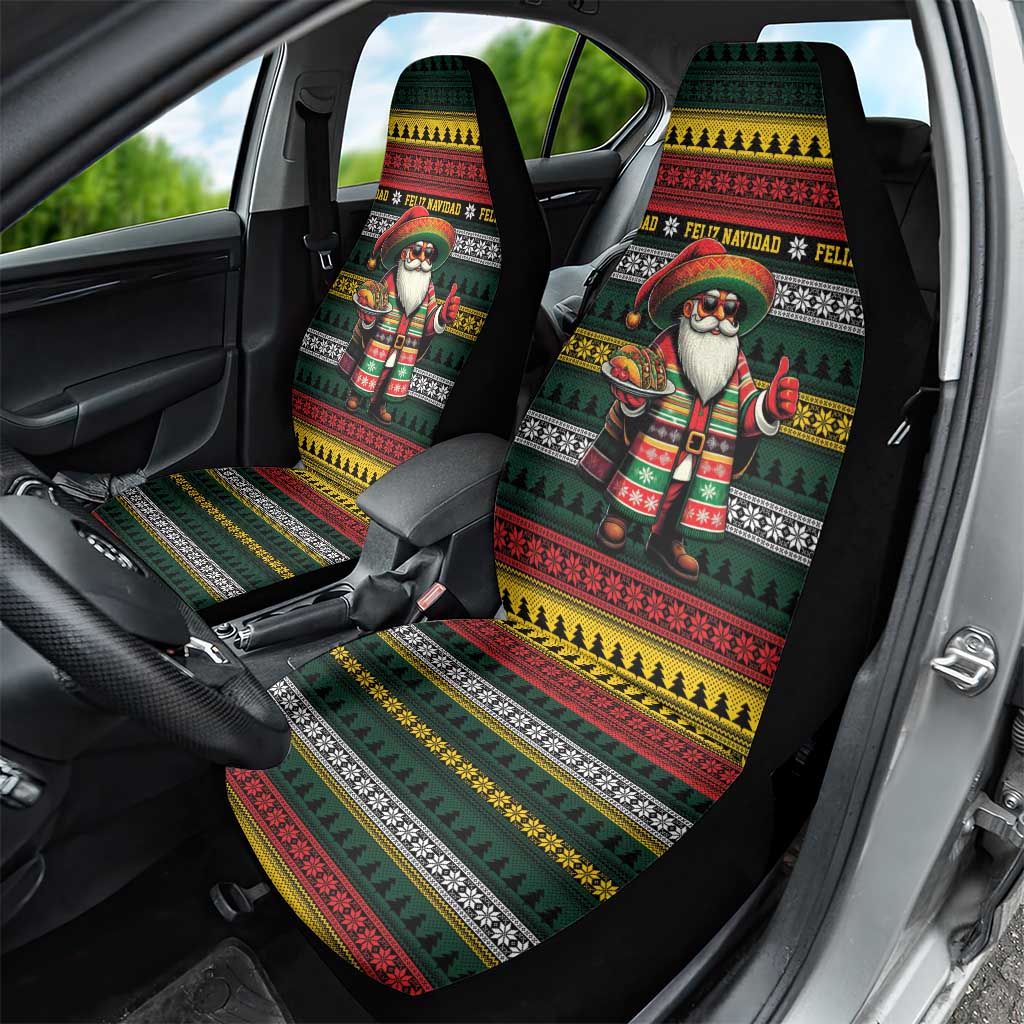 Mexican Santa Sombrero Car Seat Cover Feliz Navidad Mexico - Wonder Print Shop