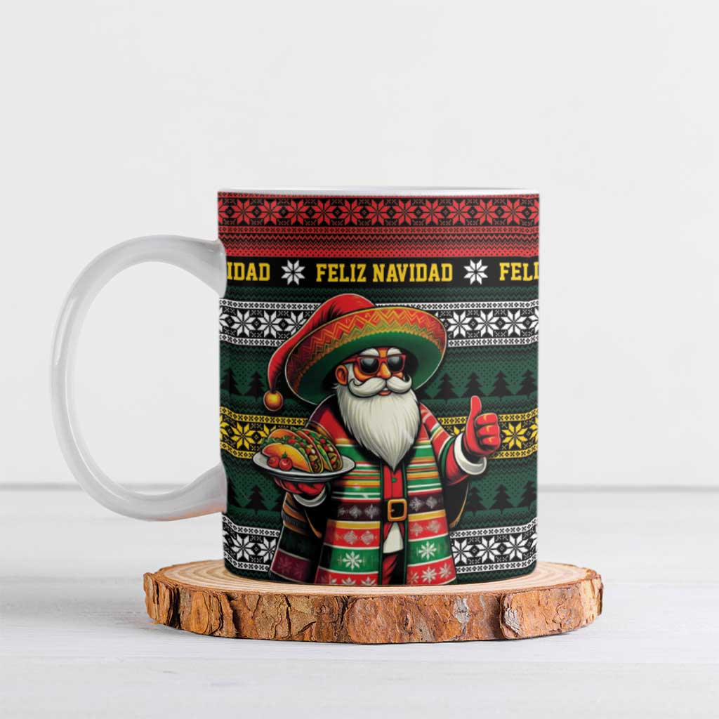 Mexican Santa Sombrero Ceramic Mug Feliz Navidad Mexico - Wonder Print Shop