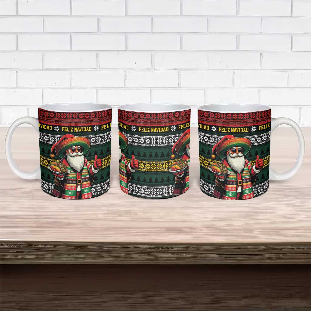 Mexican Santa Sombrero Ceramic Mug Feliz Navidad Mexico - Wonder Print Shop