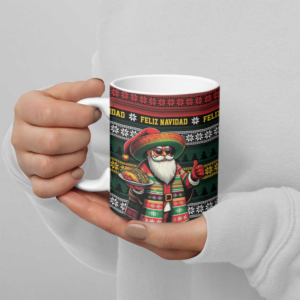 Mexican Santa Sombrero Ceramic Mug Feliz Navidad Mexico - Wonder Print Shop