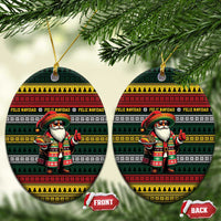 Mexican Santa Sombrero Ceramic Ornament Feliz Navidad Mexico - Wonder Print Shop