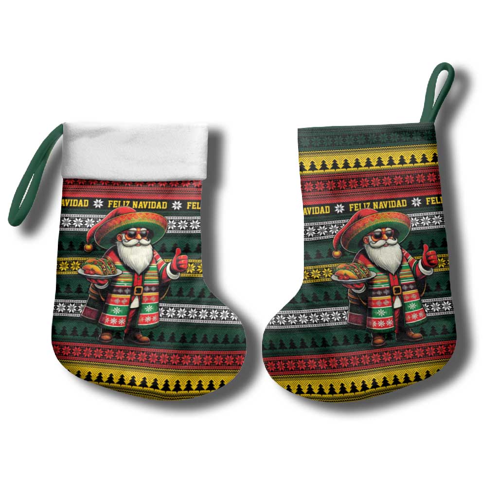 Mexican Santa Sombrero Christmas Stocking Feliz Navidad Mexico - Wonder Print Shop