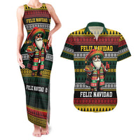 Mexican Santa Sombrero Couples Matching Tank Maxi Dress and Hawaiian Shirt Feliz Navidad Mexico - Wonder Print Shop