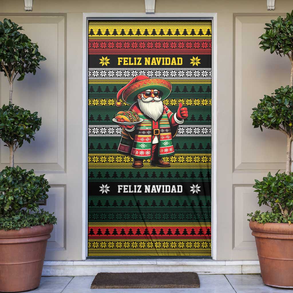 Mexican Santa Sombrero Door Cover Feliz Navidad Mexico - Wonder Print Shop