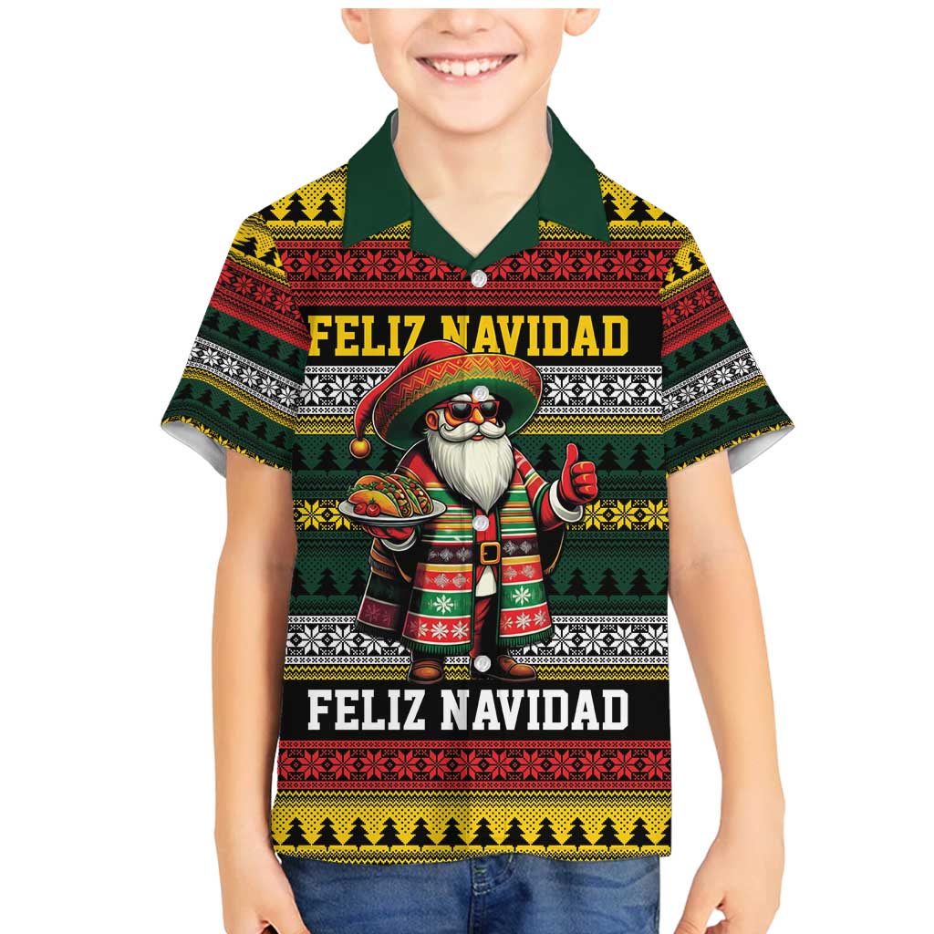 Mexican Santa Sombrero Family Matching Mermaid Dress and Hawaiian Shirt Feliz Navidad Mexico - Wonder Print Shop