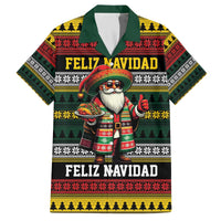 Mexican Santa Sombrero Family Matching Off The Shoulder Long Sleeve Dress and Hawaiian Shirt Feliz Navidad Mexico - Wonder Print Shop