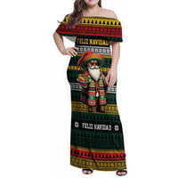 Mexican Santa Sombrero Family Matching Off Shoulder Maxi Dress and Hawaiian Shirt Feliz Navidad Mexico - Wonder Print Shop
